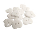 Botão de Costura Branco coração 15mm 2 furos - 500 peças