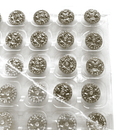 Botão Pezinho Dourado Prata 13mm Metal e Vidro 100un Tipo A