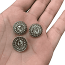 Botão Pezinho Prata 18mm Metal Vidro 50un Qualidade A+ Luxo