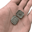 Botão Pezinho Prata 19mm Metal e Vidro 50un Qualidade A+