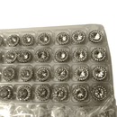 Botão Pezinho Prata 12.5mm Metal e Vidro 100un Tipo A+ Luxo