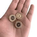 Botão Pezinho Dourado Prata 23mm Metal e Vidro 50un Tipo A