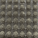 Botão Pezinho Prata 15mm Metal e Vidro 100un Tipo A+ Luxo