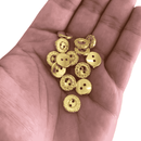 Botão 4 Furos Dourado 12.5mm 50Un