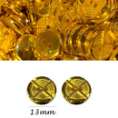 Botão De Costura Dourado 13mm 2 Furos - 50 Unidades